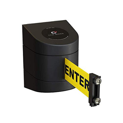 Crowd Control Warehouse Magnetic Wall Mount Retractable Barrier, 15-Foot - color: Caution Do Not Enter Belt with Black ABS Case, size: 15 foot belt