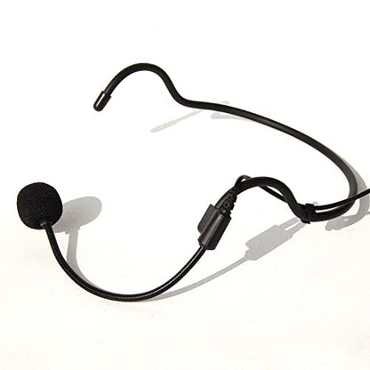 Headworn Headset Microphone for AKG/Samson Wireless Bodypack Transmitters, with Windscreen, Mini 3 Pins XLR Connector, Unidirectional, Black