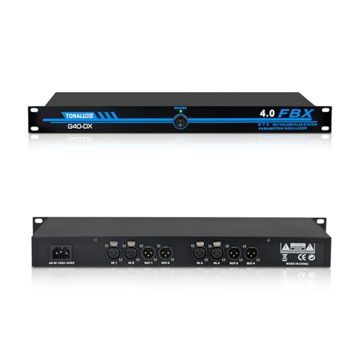 Professional Feedback Suppressor & Feedback Eliminator, Microphone Anti-Howling Frequency Shifter Audio Processor, 4-In 4-Out for Stage Performance, Conference, PA System & Karaoke