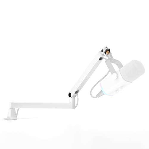 InnoGear Low Profile Mic Arm Boom Arm Microphone Stand Desk Mount, White - color: White, style: Low Profile Mic Arm
