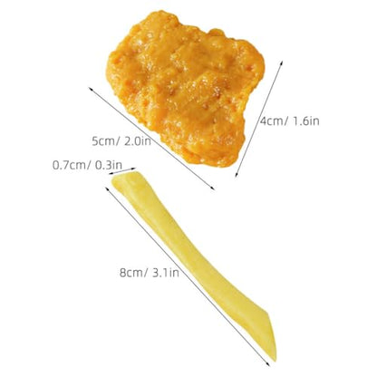 Toyvian Artificial Fried Chicken Model and French Fries Model 10-Piece Fake Food Set for Doll House Kitchen Display Food Decor Photobooth Props Market Showcase Small Lightweight