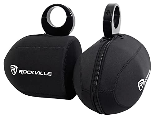 Rockville RWBC Neoprene Covers for 6.5" Marine Wakeboard Tower Speaker Pair | Water and Moisture Protection, Heavy-Duty Stitching, Strong Zipper, Snug Fit, Fits 7"-7.7" Diameter, 8.5"-9.5" Height Pods
