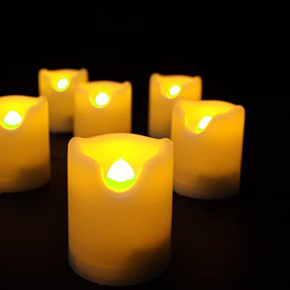 Battery Operated Flameless LED Votive Candles with Remote and Timer 12 PCS | CANDLE CHOICE Electric LED Votives Halloween Jack-O-Lantern Pumpkin Wedding Centerpieces Christmas Decoration Batteries Incl