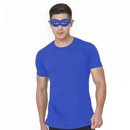 Vibrant Blue Plastic Superhero Mask (2.78" x 8 .25") 1 Pc - Ideal for Costumes & Parties - color: Blue