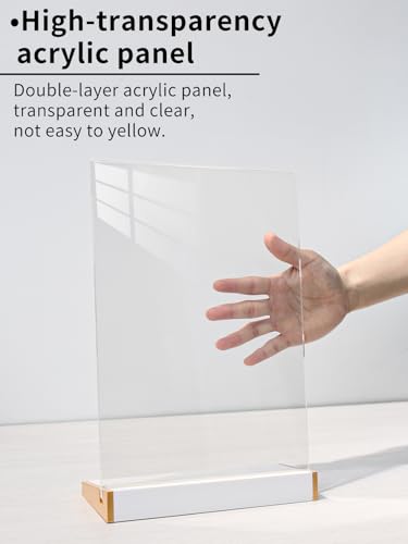 3 Pack 8.5X11 Acrylic Sign Holder for Wedding Anniversary Party, Vertical White Tabletop Sign Display for Business Restaurant/Hotel/Office Meeting Events Information Holder - size: 8.5X11 L