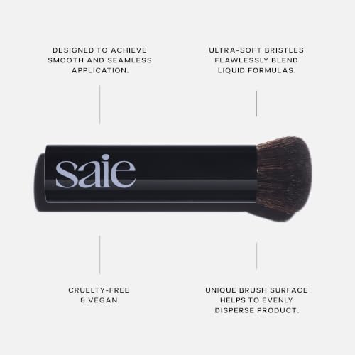 Saie The Base Foundation Brush for Liquid Makeup - Ultra-Soft Makeup Brush with Cruelty-Free, Synthetic Bristles - Designed for Foundation, Skin Tints & Cream Bronzers (1 Count) - style: Base Brush