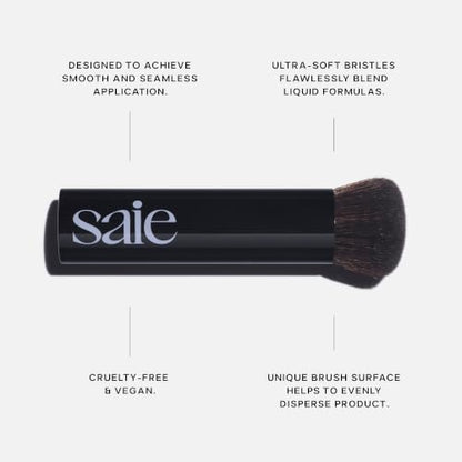 Saie The Base Foundation Brush for Liquid Makeup - Ultra-Soft Makeup Brush with Cruelty-Free, Synthetic Bristles - Designed for Foundation, Skin Tints & Cream Bronzers (1 Count) - style: Base Brush