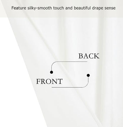 Chezmoi Collection Lux Cream White Crushed Velvet Curtains 2 Panel Set - 84 inches Long Room Darkening Luxury Distressed Velvet Rod Pocket Window Drapes for Living Room Bedroom 50" W x 84" L - color: Cream White