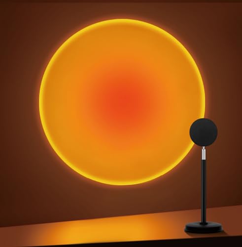 Tsrarey Sunset Lamp Projector,180 Degree Rotation Sun Projection Light | Led Night Light Floor Lamp with USB Port,Sunset Lamps for Photography Party Bedroom Decor,Christmas Gift for Women - color: Sunset Red