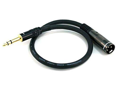 Monoprice 104759 1.5-Feet Premier Series XLR Male to 1/4-Inch TRS Male 16AWG Cable Black - size: 1.5ft