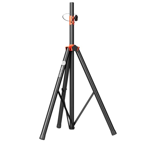 NBVOICE Speaker Stands Heavy Duty - Adjustable Height 50.5'' to 83.5'', Speaker Tripod Stand with Non-Slip Rubber Feet,144lbs Load Capacity for Stage/DJ/Party, Fits 1.38"&1.63" Speaker Poles (1-Pack)