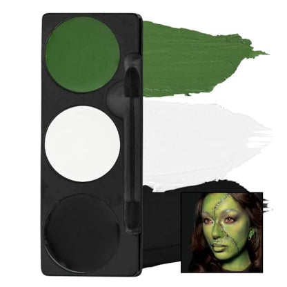 Mehron Makeup Tri-Color Halloween Makeup Palette - MONSTER | 8 Shades of Mehron Greasepaint in 1 Easy to Use Palette. Perfect for Quick Costume Looks. Cruelty Free & Made in the USA. - color: Monster