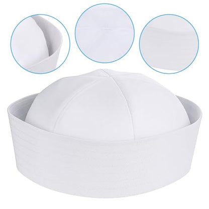 White Sailor Hat men, Captains Hat for Men, Navy Captain Hats, Costume Sailor Cap Yacht Sailors Ship Caps for Women Dressing Up Party Adults Nautical Costume, 21 Inch