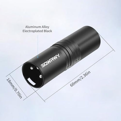 2-Pack 3Pin XLR Male to Male Adapter, Zinc Alloy Shell Balanced Audio Coupler, Secure Lock for Microphone & Cable Connection, Professional 3-Pin Connector - color: XLR M TO M