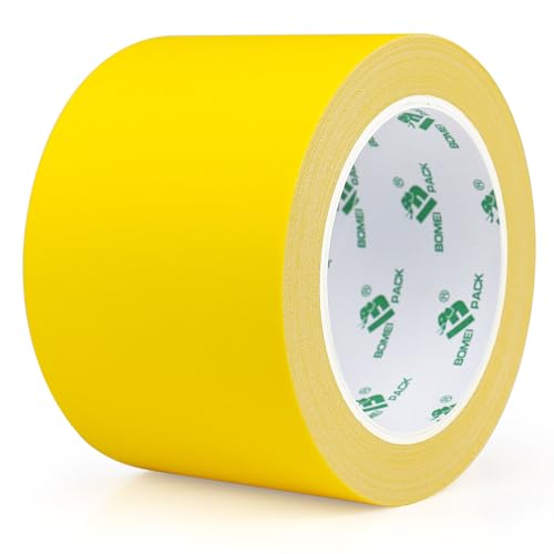 BOMEI PACK Color Gaffer Tape, Matte Non-Reflective, 3inch x 20yds No Residue Hand Tear Self-Adhesive Tape for Labeling, Cable, Stage, Photo Studio, Painters and Duct Repair, 1 Pack (Yellow) - color: Yellow