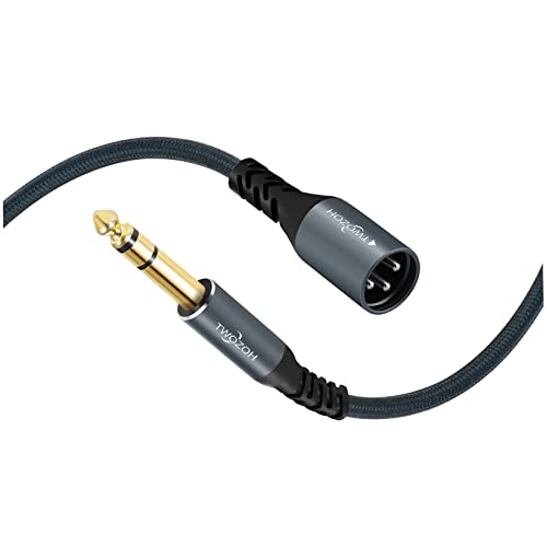 Twozoh XLR Male to 1/4 TRS Stereo Audio Cable 3.3FT, Braided Jack 6.35mm to XLR Male 3Pin Guitar Cable (Professional/HiFi) - color: 1/4 to XLR Male, size: 3.3FT