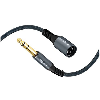 Twozoh XLR Male to 1/4 TRS Stereo Audio Cable 3.3FT, Braided Jack 6.35mm to XLR Male 3Pin Guitar Cable (Professional/HiFi) - color: 1/4 to XLR Male, size: 3.3FT