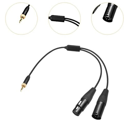 -dmx-3.5C-1/2 Dmx 3.5mm Dmx Female Male 5 Pin to Stereo Jack Audio 3.5mm Male Dmx Connector 1 to 2 Cable 3.5mm to 2 Dmx