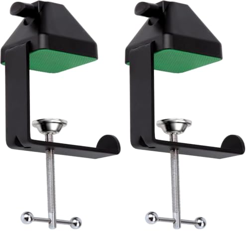 Heavy-Duty Metal Table Mount Clamp, Desk Table Mount C Clamp For Microphone Mic Suspension Boom Scissor Arm with Adjustable Screw, Fits up to 2.48 inches/6.2cm Desktop Thickness by SUNMON (Pack of 2) - size: Desk C Clamp For Mic (Pack of 2)