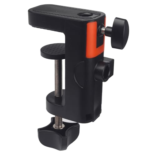 Heavy Duty Table Clamp Mount for Microphone Boom Arm, 2-in-1 C-Clamp Design for Mic Stand, Overhead Camera Arm, Desk Lamp Base – Fits up to 2.56 inch/6.5cm Desktop Thickness, 1 PCS