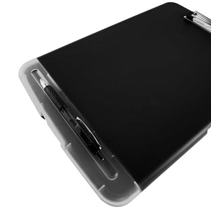 Super Z Outlet Slim Plastic Nursing RN Style Lightweight Coaches Clipboard with Open Foldable Storage, Classroom Teacher College Size (9.5" x 14") (Black, 9.5" x 14") (Pack of 3) - color: Black, size: 9.5" x 14" (Pack of 3)