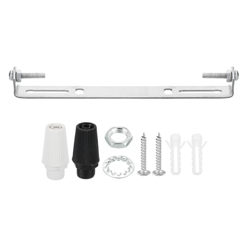 PATIKIL 130mm Ceiling Light Plate Kit, 1 Set Light Fixture Mounting Bracket Plate Steel Crossbar for Home Pendant Wall Light with Screw Washer Nut 2 Color Cap - size: 130mm