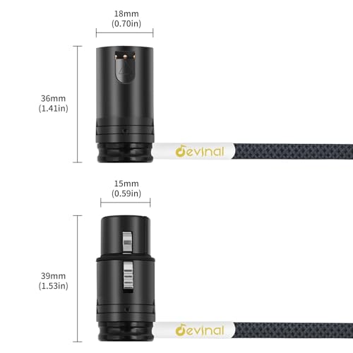 Right Angle XLR Cable, 360 Degree Rotatable Angle Female XLR to 360 Degree Rotatable Angle Male XLR Microphone Mic Cable Cord Adapter 6 FT 2 pcs - color: Angle Male to Angle Female 6FT