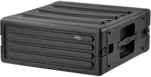 SKB 4U Roto Rack Case - Durable Polyethylene Gear Protector, Stackable, Waterproof with Twist Latches & Rubber Feet for Musicians, DJs, and A/V Equipment - Secure Transport & Storage Solution | Waterproof with Twist Latches and Rubber Feet for Musicians,