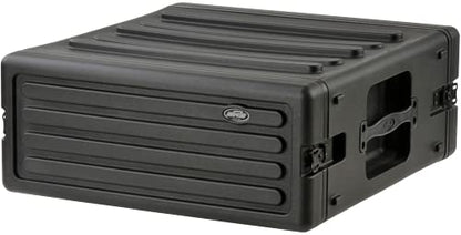 SKB 4U Roto Rack Case - Durable Polyethylene Gear Protector, Stackable, Waterproof with Twist Latches & Rubber Feet for Musicians, DJs, and A/V Equipment - Secure Transport & Storage Solution | Waterproof with Twist Latches and Rubber Feet for Musicians,