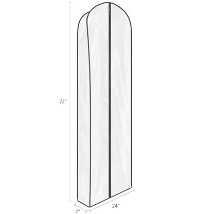 Zilink Dress Bags for Gowns Long Wedding Dress Storage Bags 72 in, 2 Pack - size: 72"-2pcs-Clear-7" Gussted