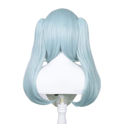 Faruzan Wig for Women with Blue Double Ponytail Heat Resistan Synthetic Fiber Hairs for Unisex Adult Halloween Christmas Cos Anime Party Replacement Wigs - color: Blue Double Ponytail