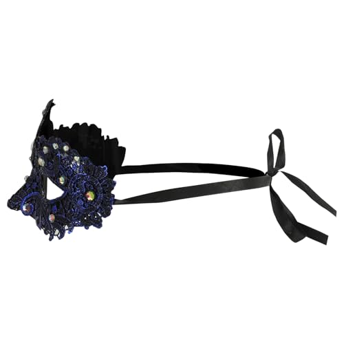 Trendy Apparel Shop Half Mask Venetian Masquerade Ball Costume - color: Blue 2