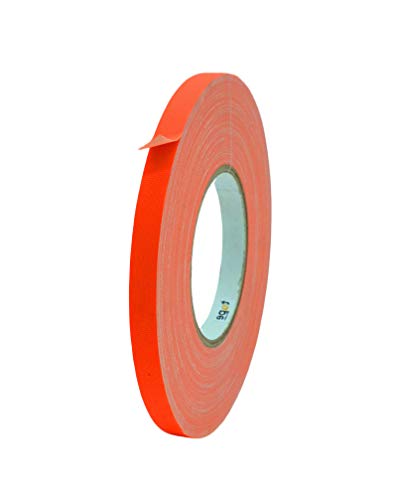 MAT Gaffer Tape Fluorescent Orange Low Gloss Finish Film, 1/2 inch x 60 Feet, Residue Free, Non Reflective, Secure Cords to Stages, Great for Concerts or Trade Shows, Weddings, & Floor Marking - color: Fluorescent Orange