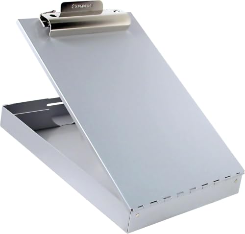 Saunders Recycled Aluminum Redi-Rite Storage Clipboard with Self-Locking Latch – Lightweight, Weather-Resistant Lacquer Finish Stationery Box. Office Products, Silver, Letter (Pack of 6) - color: Silver, size: Letter (Pack of 6)