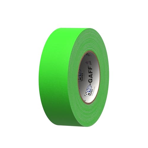 2" Width ProTapes Pro Gaff Premium Matte Cloth Gaffer's Tape With Rubber Adhesive, 50 yds Length x, Fluorescent Green (Pack of 1) - size: 2" x 50 yds (Pack of 1), style: Boom microphone stand with a telescoping boom arm