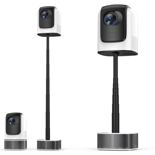 Unitedtime Projector with Built in Stand with WiFi and Bluetooth Native 1080p Support 4K , for Home Theater Support HDMI, USB, PC, TV Box, iOS & Android Phone (White_TS1)