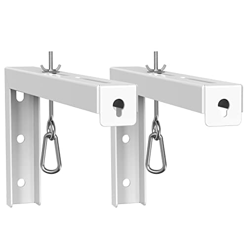 WALI Universal Projector Screen Ceiling Mount, Wall Hanging Mount L-Brackets, 12 inch Adjustable Extension with Hook Kit, Perfect Projector Screen Placement Hold up to 80 lbs (PSM001XL-W), White - color: White, size: 12 Inch