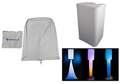 Rockville RSC88W 8" PA DJ Speaker Cover Scrim for Wedding/Church, 2-Pack | Fits most 8" Speakers, Stretch Fabric, Drawstring, Flame Retardant, Machine Washable, Carry Pouch, Club/Event Use, White