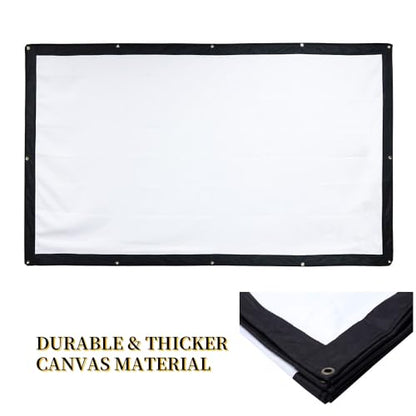 200 Inch 16:9 Foldable Big Size Portable Projector Screen Outdoor | Thick Canvas, Diagonal 200 Inches,HD Large Movie Projection Screen for Home Theater/Office Presentation/Outside Camping Party - size: 200 Inch