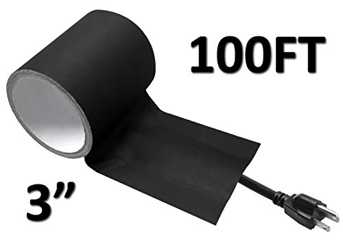 Electriduct Tunnel Tape with Non-Adhesive Center Channel Path for Cable Management Gaffer's Tape 3" x 100 Feet (33 Yards) Black - color: Black, size: 3 Inch x 100 Feet