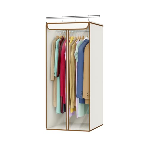 Univivi Garment Bags for Hanging Clothes, Cloth Bag 40 In, 1 PCS, Beige - color: Beige, size: 40"-1PCS