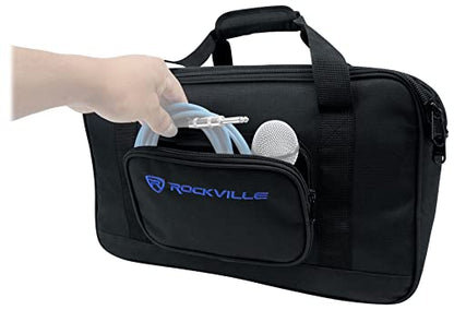 Rockville BPA8 8" DJ PA Speaker Pair Bundle with 2 TB8 V2 Carry Bags | 300W Peak / 75W RMS Each, Bluetooth, USB/SD, XLR/TRS/RCA Inputs, FM Radio, Padded Bags with Stand Holders, 4-Items