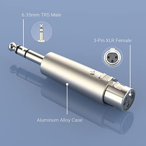 Balance 1/4” Male to XLR Female Converter, XLR to 6.35mm(Quarter Inch) TRS Stereo Adapter for Microphone, Headphone, Power Amplifier, Mixer, Karaoke System, Speaker, 2-Pack - color: TRS Male to XLR Female, 2-Pack