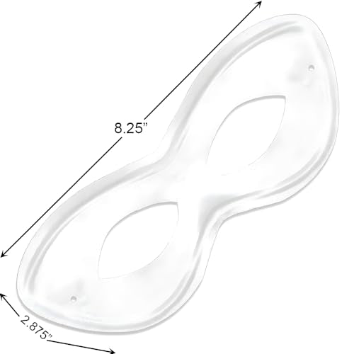 White Super Hero Fabric Eye Mask - 2.87" x 8.25" - Durable, Comfortable & Perfect Fit - Ideal for Parties, Cosplay & More - color: White