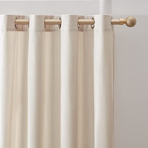 Luxury Cream Iovry Velvet 108 inch Curtains 2 Panels,Floor to Ceiling - color: Cream, size: 52"W x 108"L (Pack of 2)