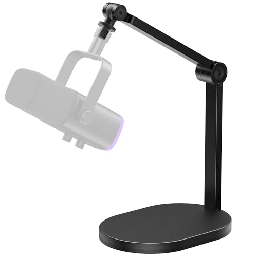 InnoGear Mic Stand Desk Max Load 2.64 lb Desktop Microphone Stand Boom Arm | for Fifine AM8 K669B Blue Yeti HyperX, Minimal Footprint, Fine-Tune Tension, Heavy Hold, 2.64 lb Weight Capacity