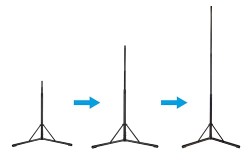 Rockville RLS5 11.5 Ft Metal Lighting T-Bar Stand, Flat-Base Legs - size: 11.5ft with T-Bar