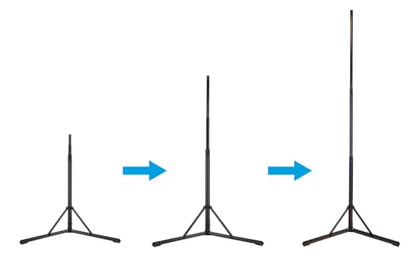 Rockville RLS5 11.5 Ft Metal Lighting T-Bar Stand, Flat-Base Legs - size: 11.5ft with T-Bar