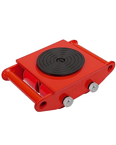 FAHKNS Machinery Mover 6T 13200LB Capacity Machinery Skate, Red - color: Red