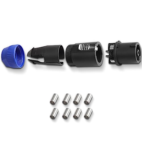 MEIRIYFA 8 Pole Speakon Connector Plug,NL4 Speak-On 8 Pin Male Audio Speaker Twist Lock Plugs and Female Panel Mount Plug Adapter for NL8FC, NL8FX, NLT8X, NL8FC, NL8FX (2Pack)